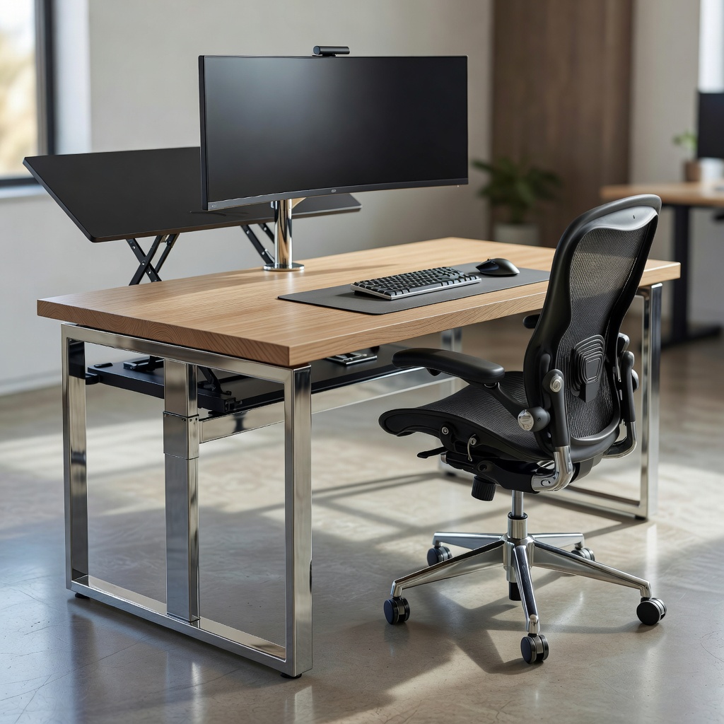AeroDesk Chrome Workstation ergonomic setup